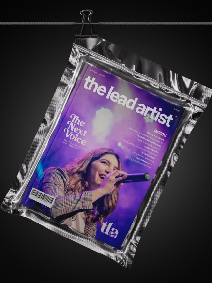The Lead Artist magazine sealed in a clear pouch