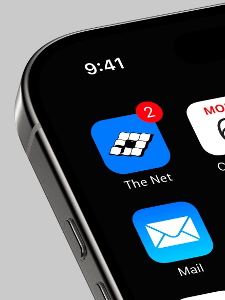 Phone home screen with The Net app icon