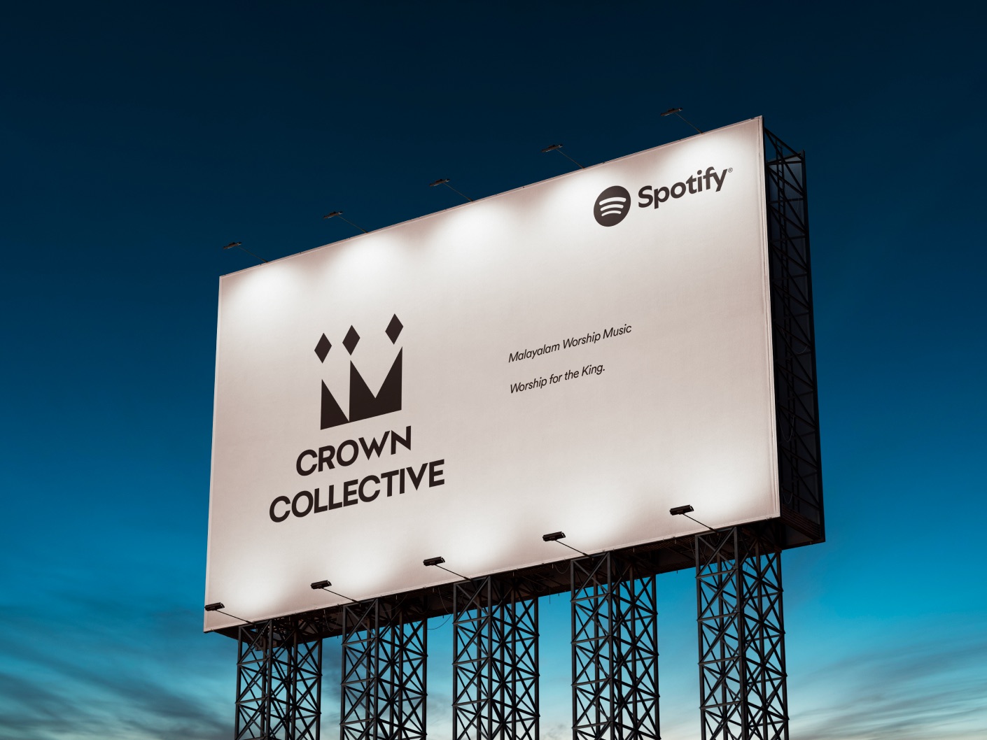 Crown Collective billboard at dusk