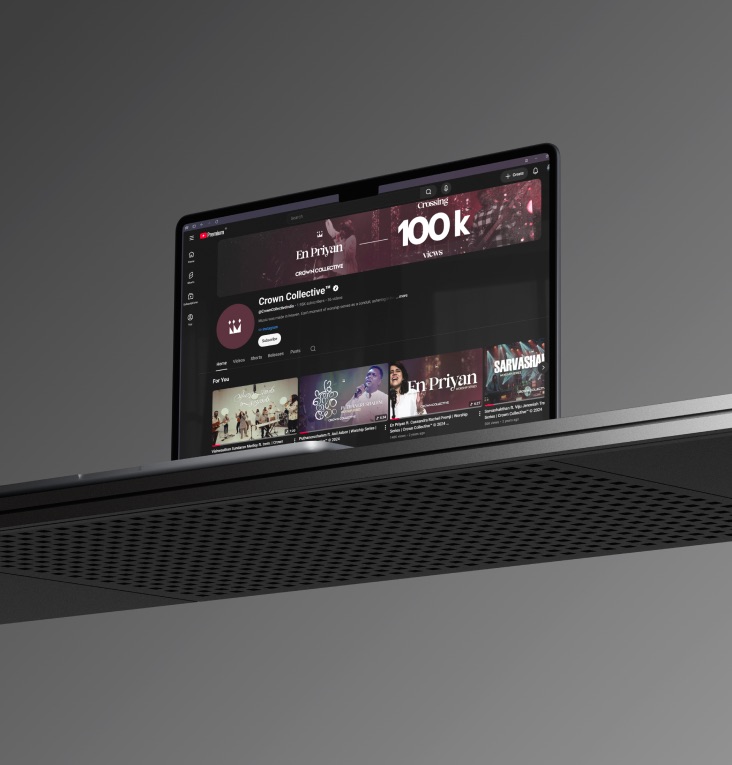 Laptop showing the Crown Collective channel